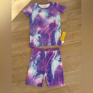 Little Sleepies Purple Watercolor Two-Piece Pajama Set Size 16